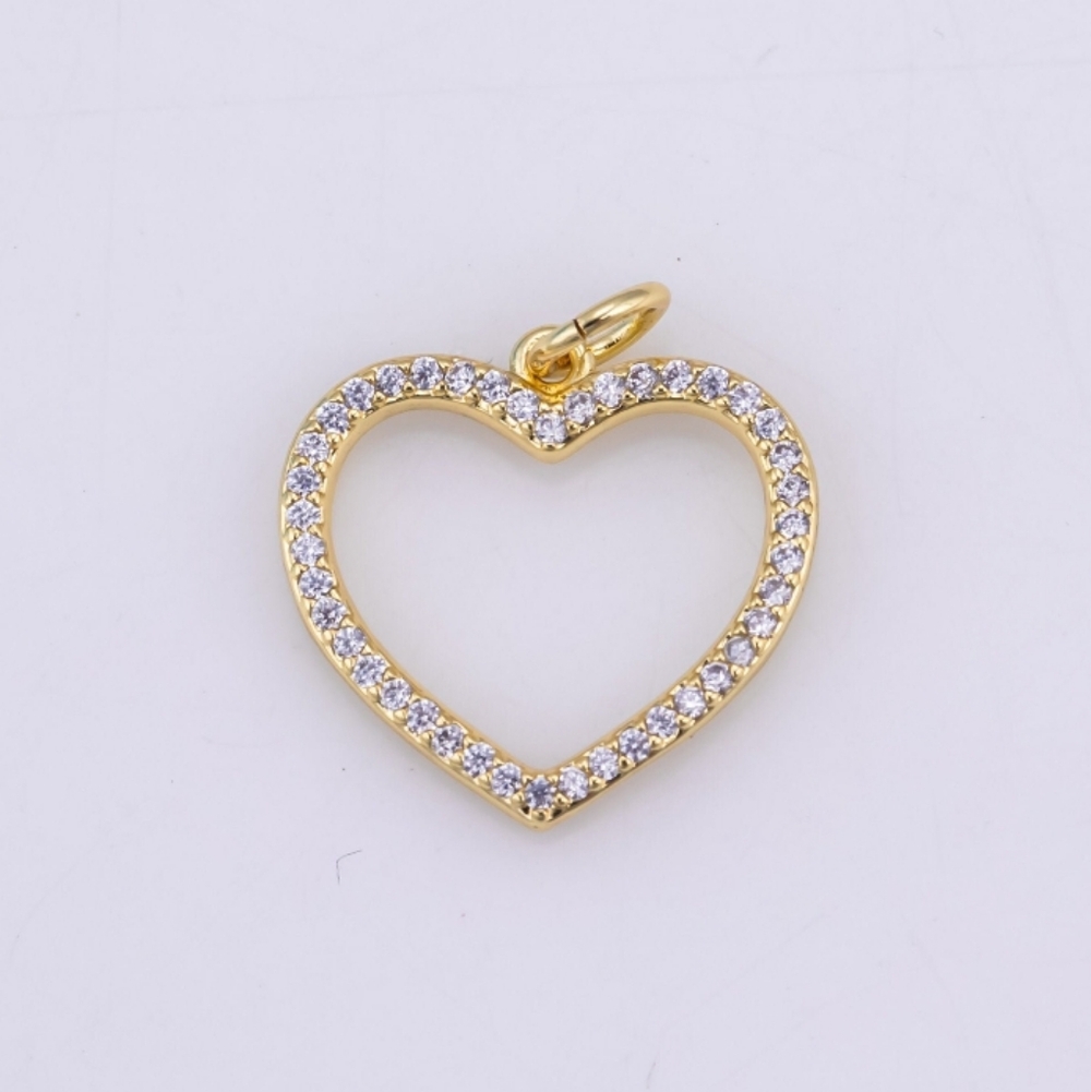 Gold Filled Pave Micro Heart Pendant